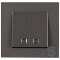 Вимикач двоклавішний з підсвічуванням Arvia Electric KAREN Антрацит (20 06 2000 203)